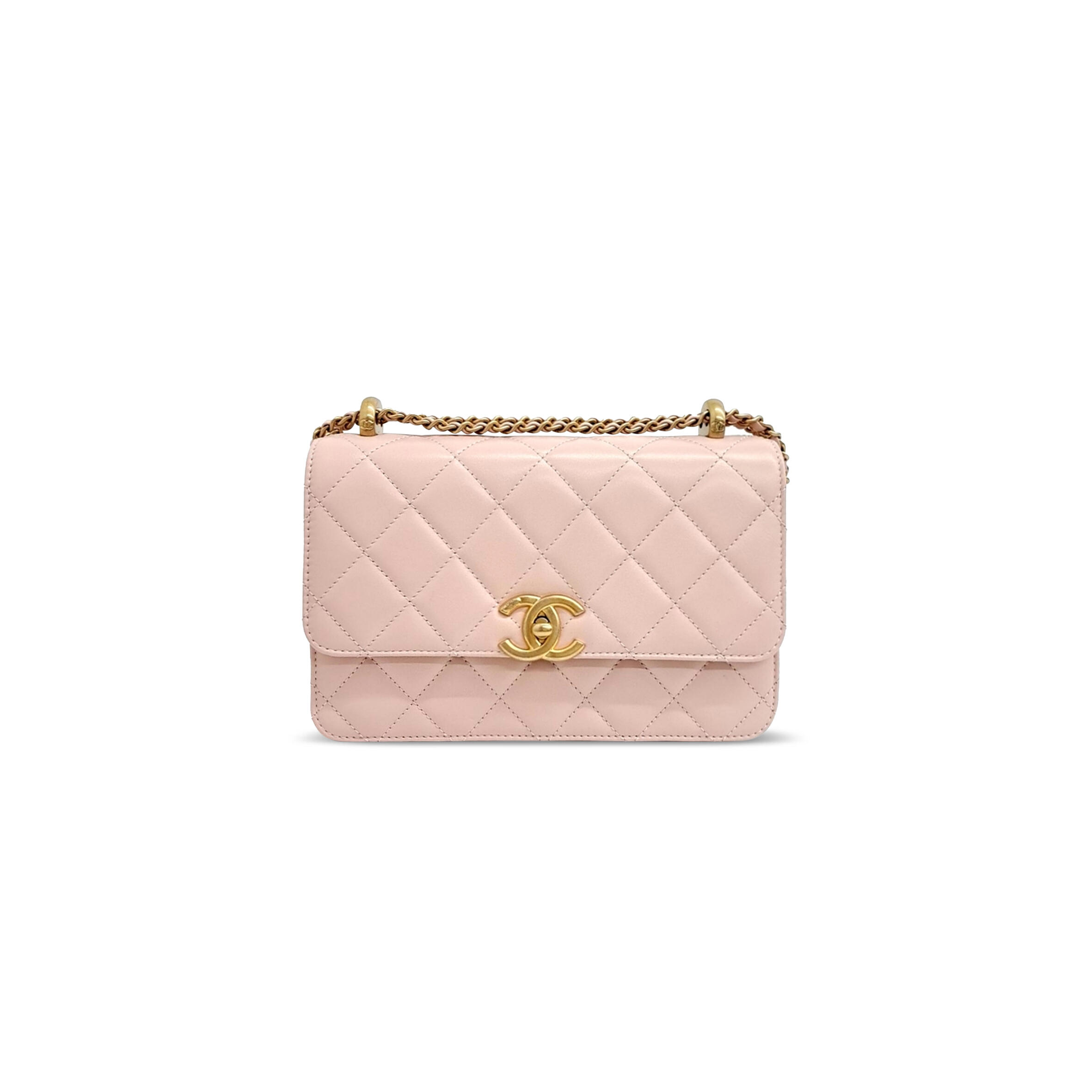CHANEL CALFSKIN QUILTED FLAP BAG AS2649 (22*14*8cm)